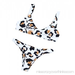 Mysky Fashion Two Piece Women Sexy Leopard Print Beachwear Swimsuit Ladies Sling Bikini Set Swimwear White B07L4NX7TM